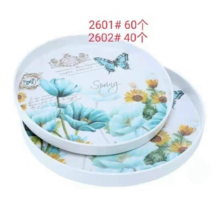 Khay nhựa tròn có vành, Khay bằng nhựa Melamine, kích thước 30 – 34 cm