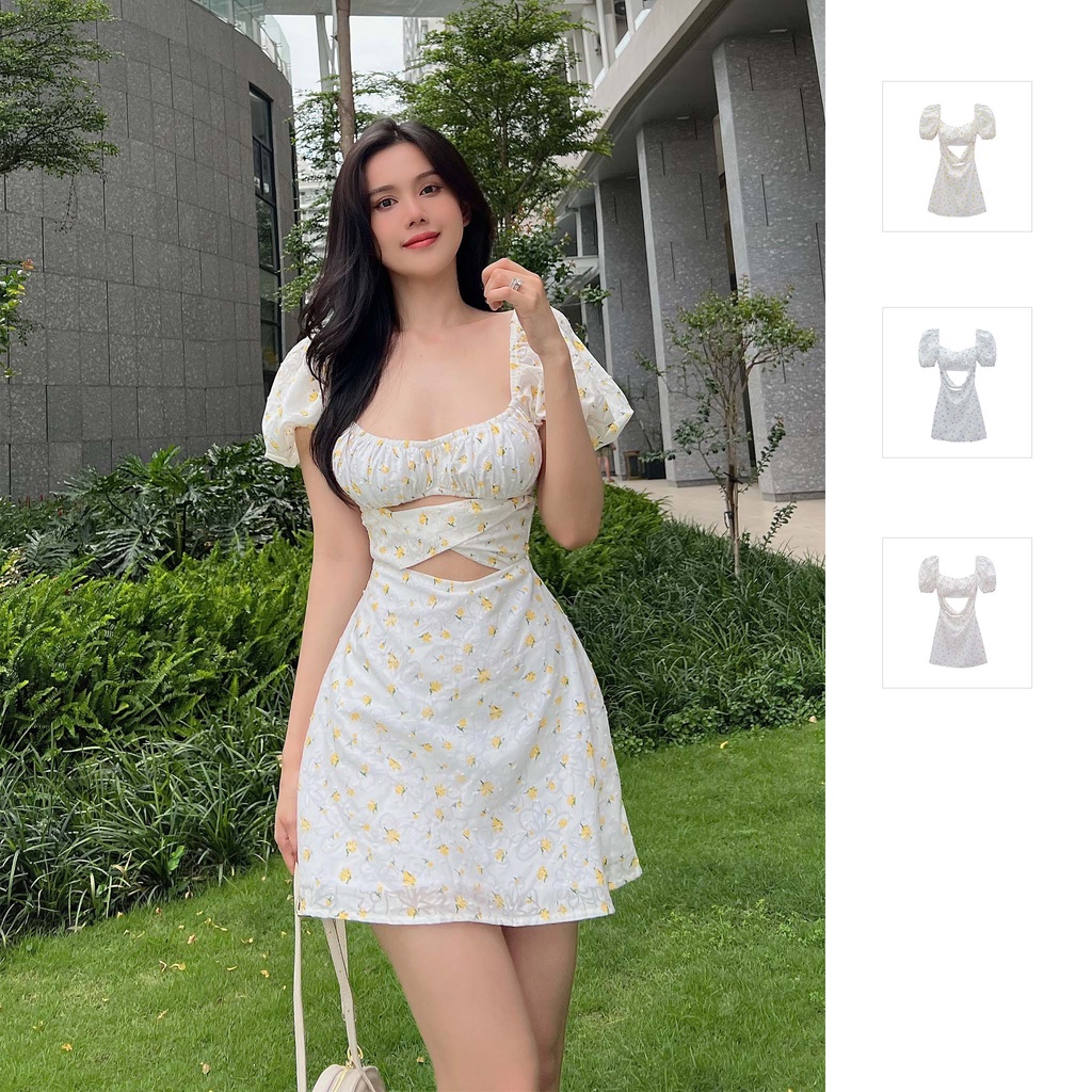 Đầm Nữ Ngắn A-line Twist Tie , Chất Vải Linen Thoải Mái , WDN000200 ,SOMEHOW
