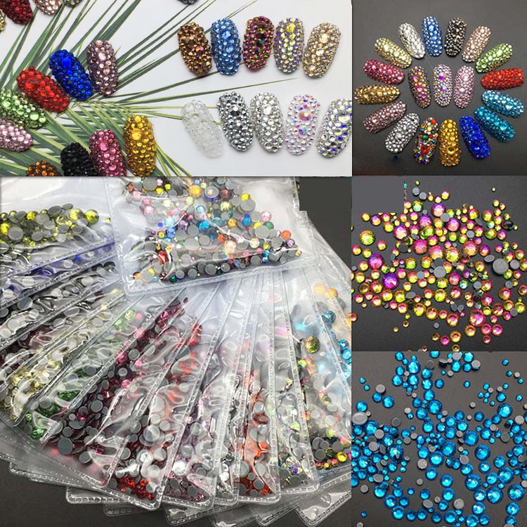 Bịch Hạt đá chân keo trộn Mix size từ SS3-SS20