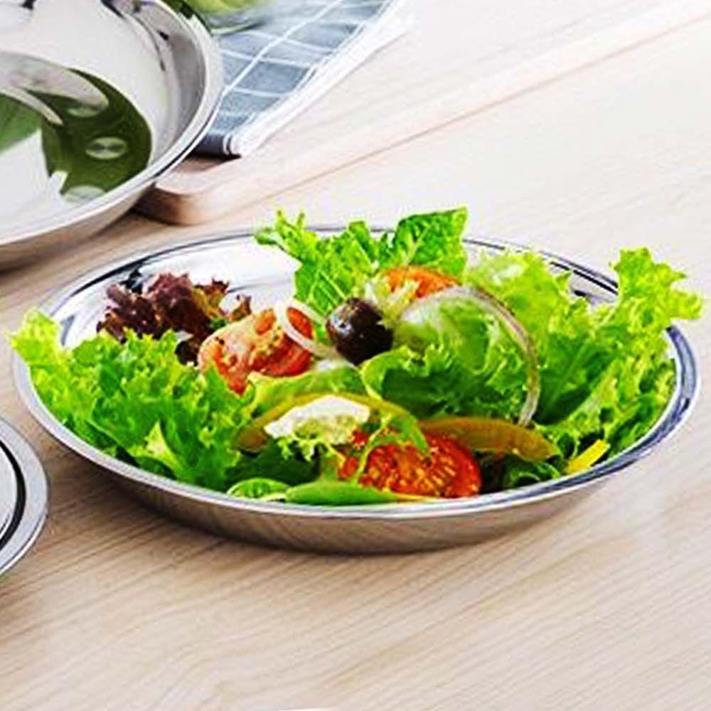 Set 5 Đĩa Tròn Bằng Thép Không Gỉ 410-26cm 18~26cm Đa Ứng Dụng