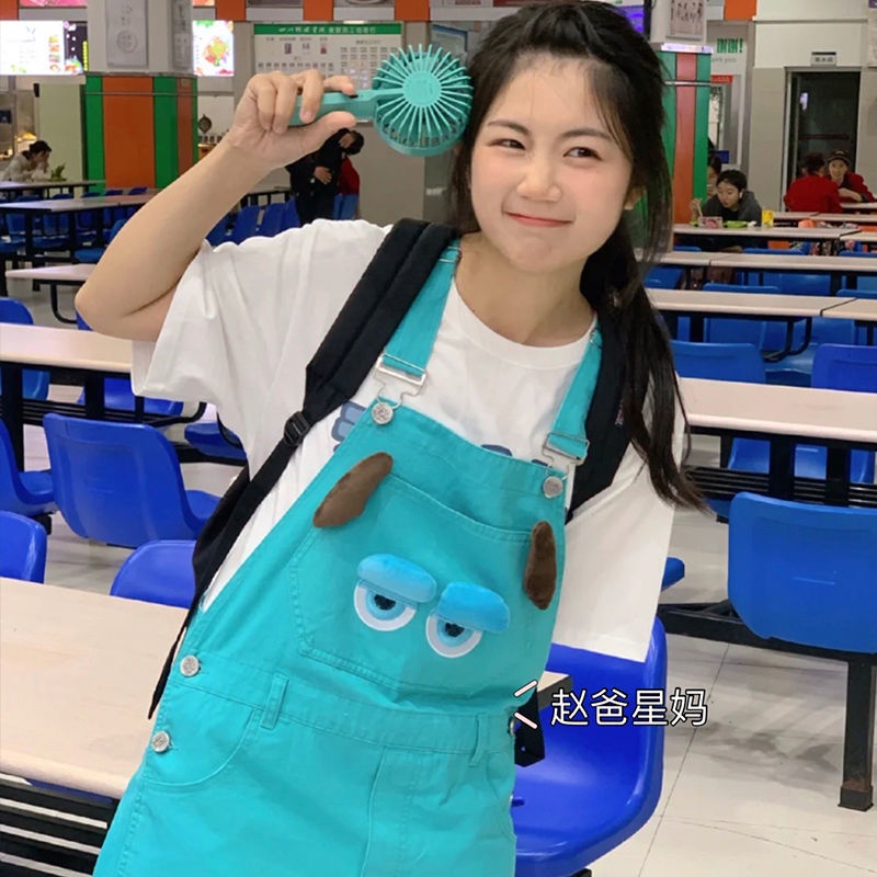 Quencen y&gt;m 21 Quần Yếm Ngắn Màu Trơn Phong Cách Học Sinh Thời Trang Mùa Hè Cho Nữ