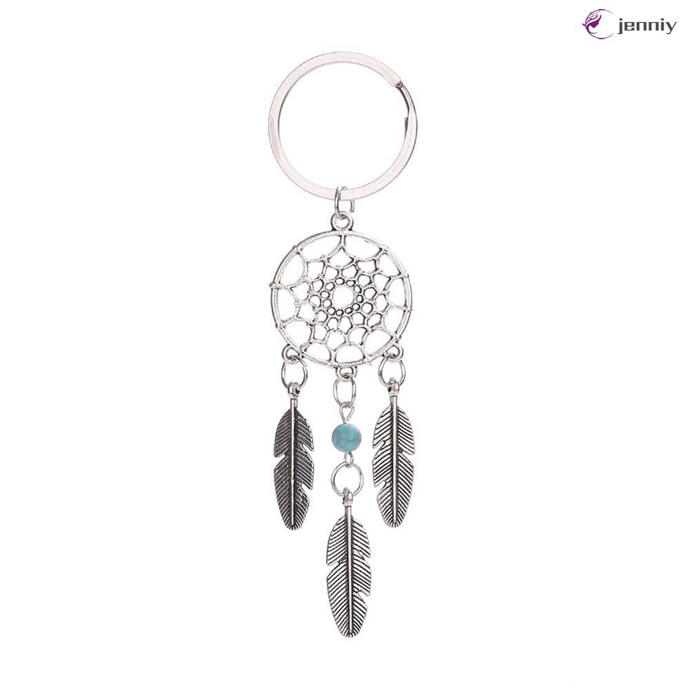 Móc Khóa Hình Dreamcatcher Phối Lông Vũ Thời Trang