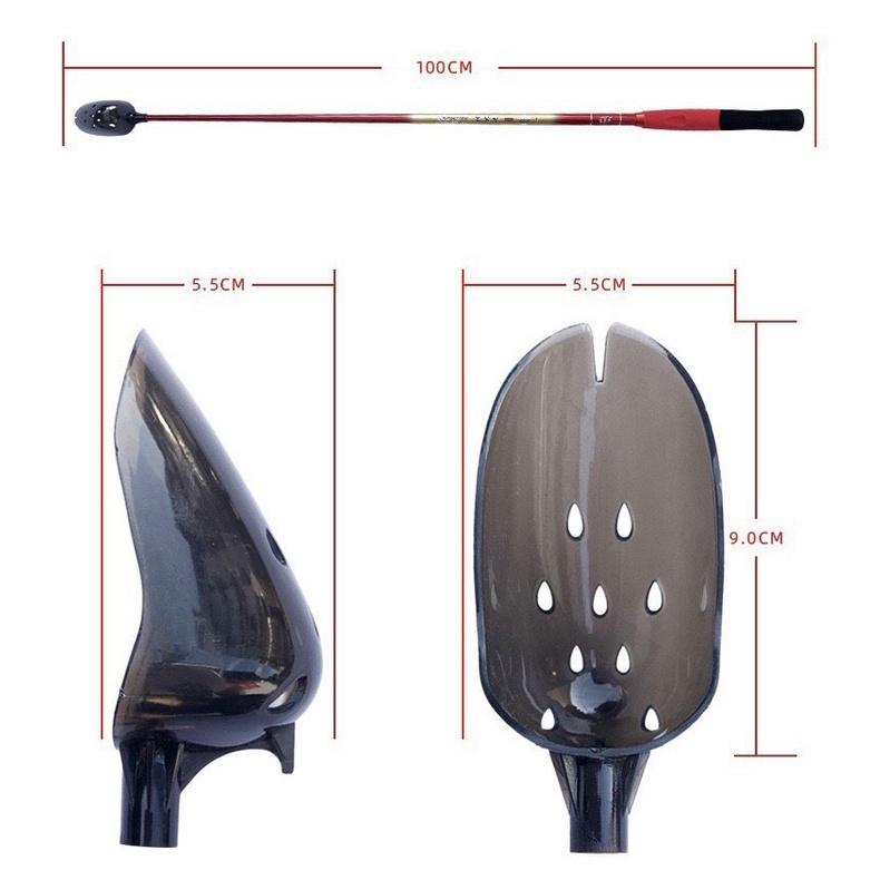 Muôi xả Carbon, gậy vẩy mồi câu cá cao cấp, vẩy ốc, xả hạt câu đơn, câu đài-dài 1m và 1,2m