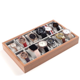khay trưng bày đồng hồ, khay đựng đồng hồ 12 chiếc bằng gỗ sang 6