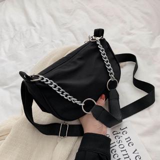 Túi Đeo Vai Vải Nhật Bản Phong Cách Lười Túi Vải Nữ Đeo Ngang Phiên Bản Hàn Quốc Bông Tai Kẹp ins Phong Cách Dạo Phố Hip Hop