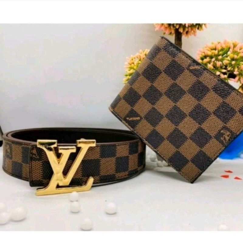 Com Bo thắt Lưng +Ví Da Cao Cấp kẻ Caro Thời Trang Trẻ Trung99