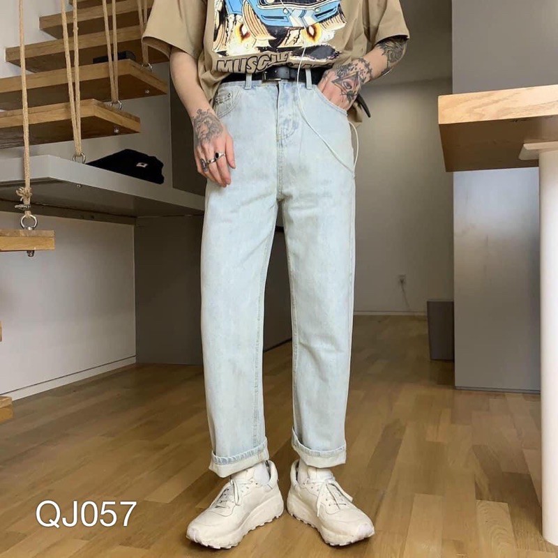 QJ057 - QUẦN JEAN BAGGY NAM WASH BẠC