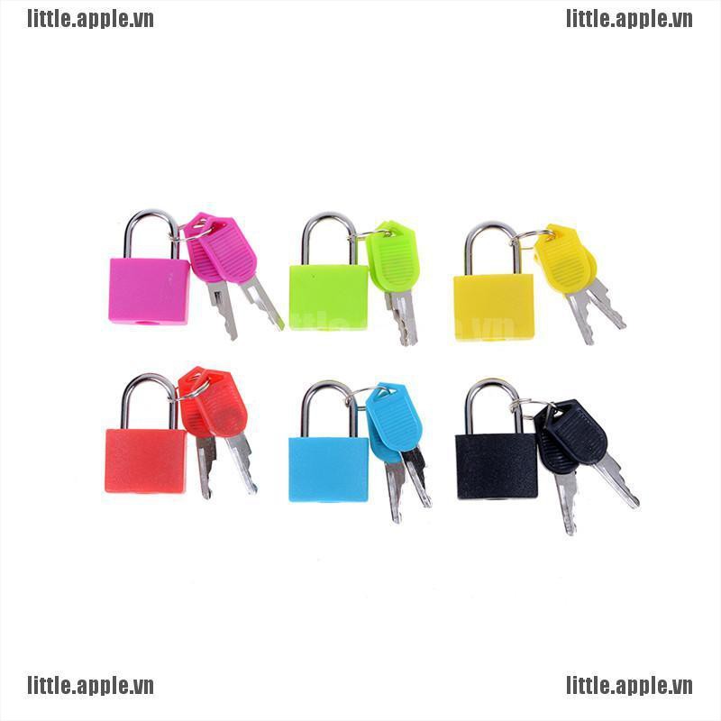 Bộ ổ khóa bằng thép bền kích thước mini nhỏ nhắn kèm 2 chìa khóa dùng cho vali du lịch nhỏ