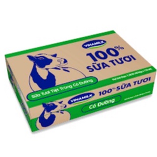 MẪU MỚI ❤Thùng 48 Hộp Sữa Tươi Vinamilk 100% Có Đường 180ml.