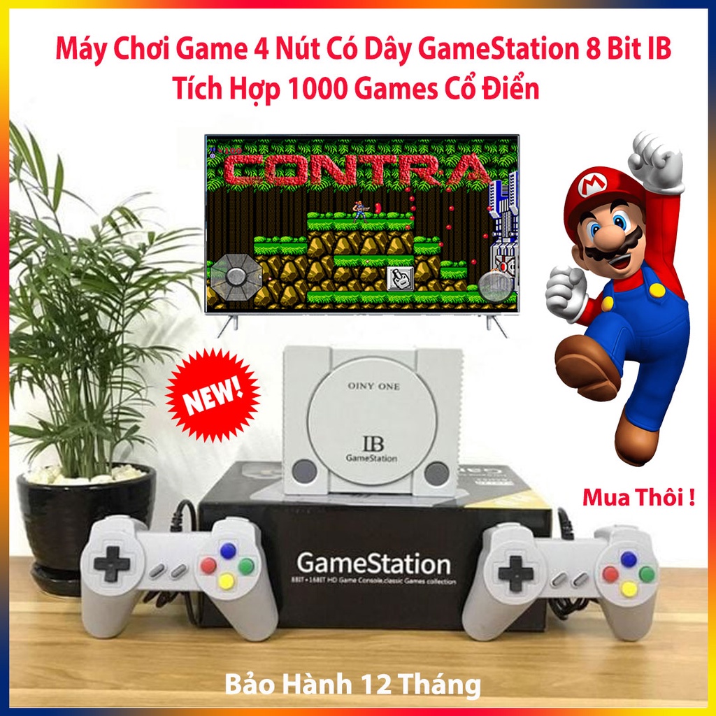 1000 Trò Hót Nhất 2021Máy Chơi Game 4 Nút Có Dây GameStation 8 Bit IB Tích Hợp 1000 Games Cổ Điển Không Trùng