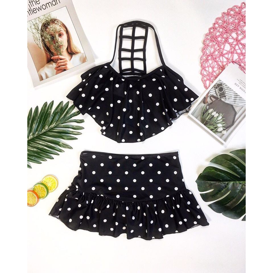 Bikini Áo tắm 2 mảnh phối dây đan ô lưng 3 màu (Ảnh thật) | BigBuy360 - bigbuy360.vn