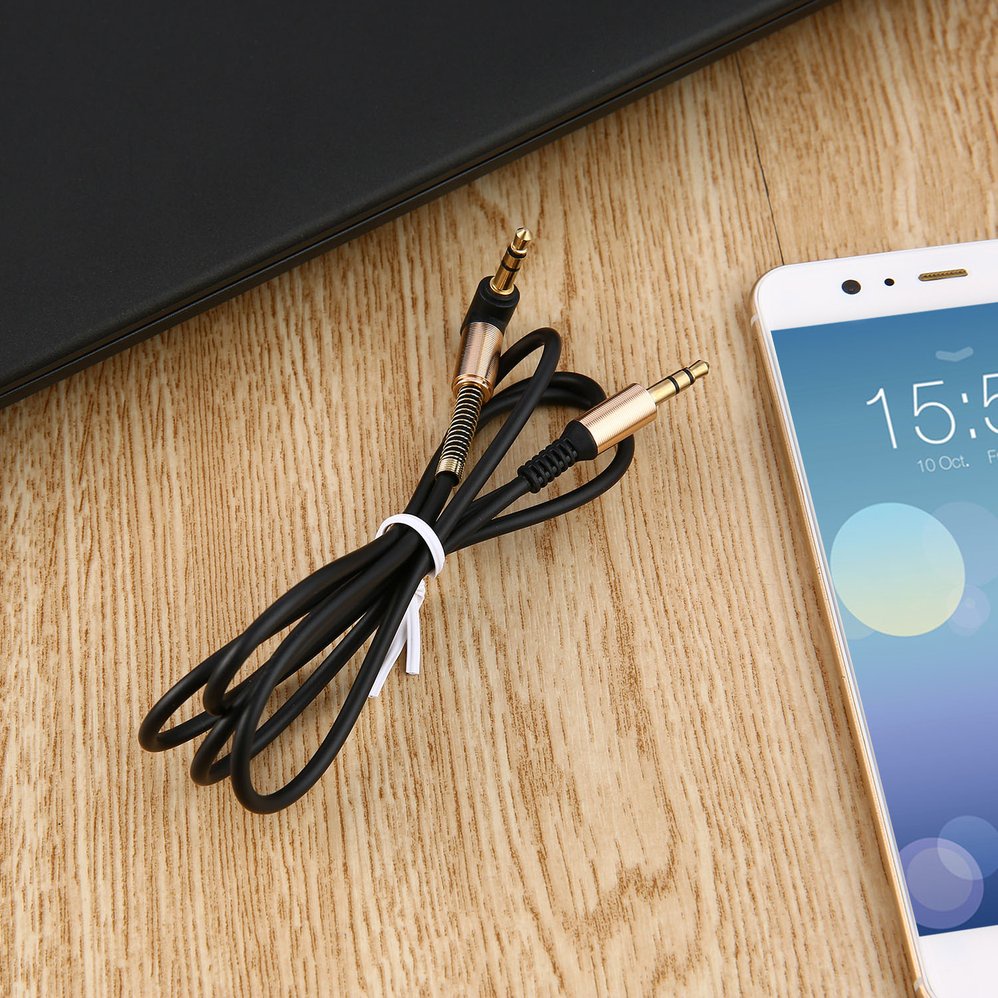 Dây âm thanh hai đầu cắm 3.5 mm AUX mạ vàng kiểu cong chuyên dụng