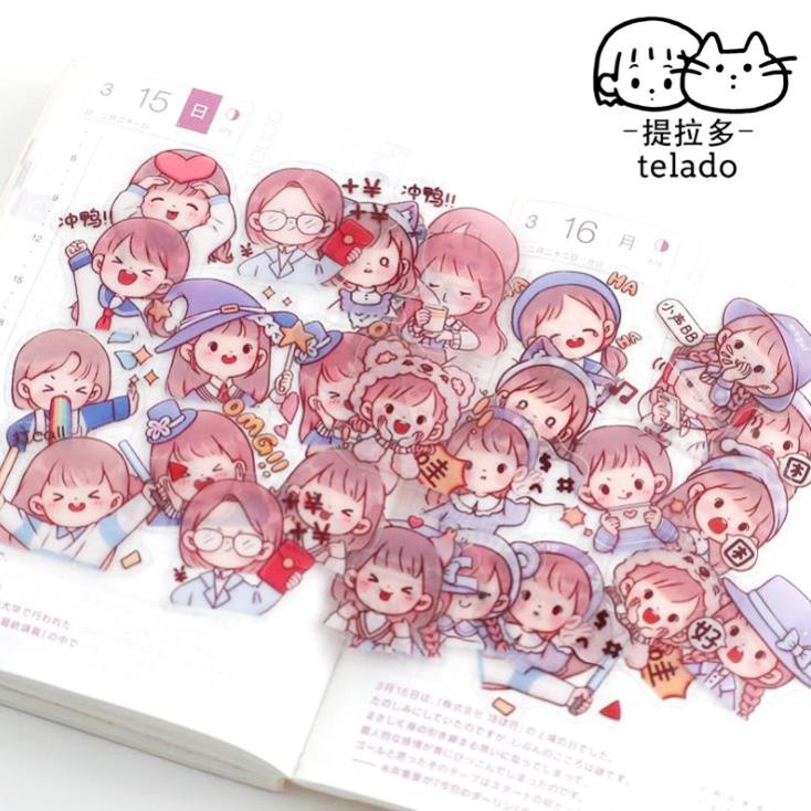 Bộ 40 sticker Telado dễ Thương E101