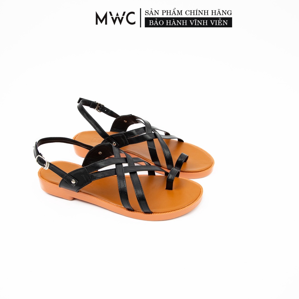 Giày Sandal thời trang Nữ MWC Sandal xỏ ngón quai đan chéo cá tính NUSD- 2884