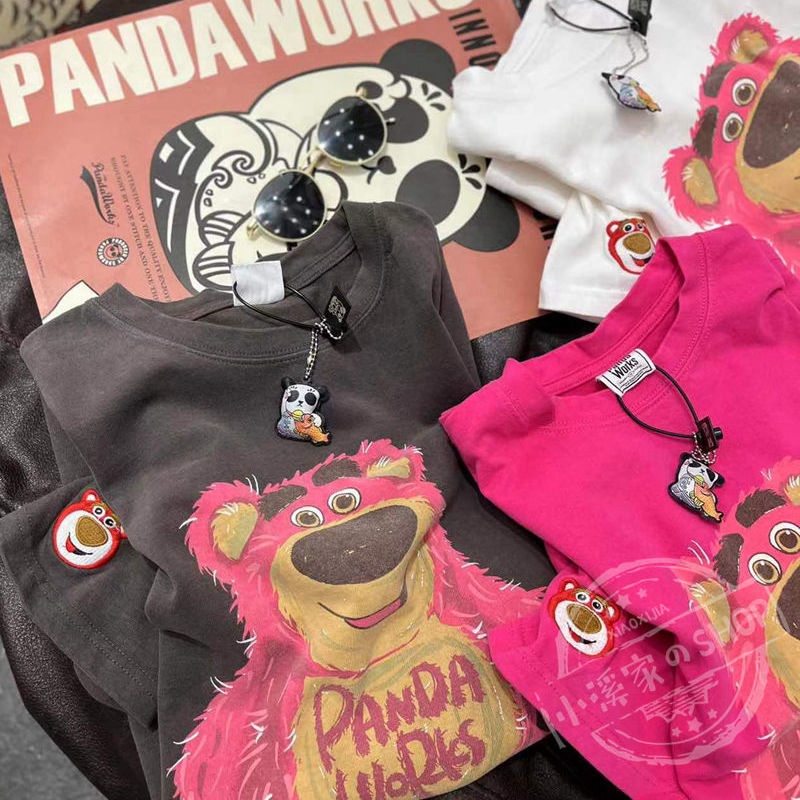 DISNEY Áo Thun cotton Tay Ngắn Dáng Rộng In Họa Tiết Chú Gấu Dễ Thương Thời Trang Mùa Hè Cho Nữ