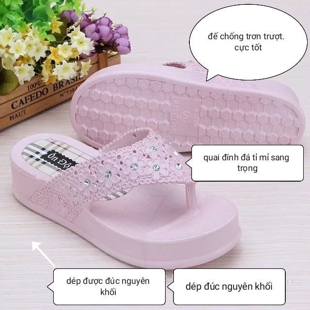 Dép Tông Xỏ Ngón Đế Cao Đính Đá , Dép Kẹp Nữ Đính Đá QUẢNG CHÂU Siêu Đẹp Đi Chơi, Đi biển, Du lịch...
