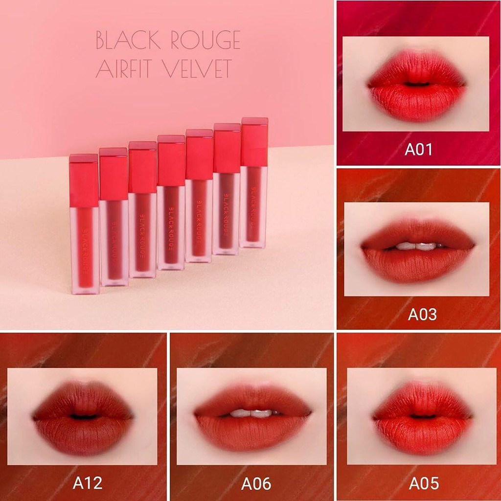 [Mã COSFS8 giảm 10% đơn 200K][A1 > A17] Son Kem Lì Black Rouge Air Fit Velvet TintA01 Bản đỏA01 Bản đỏ