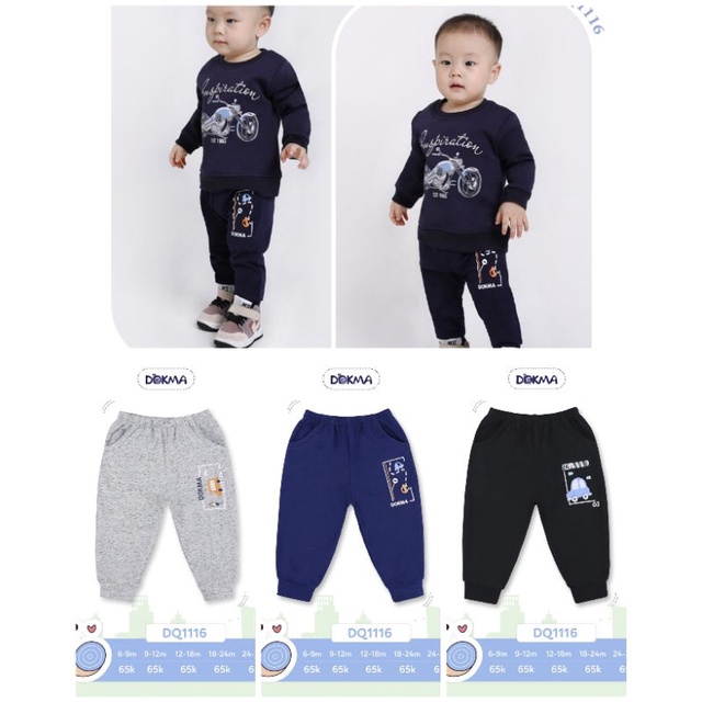 Sale size 6-9M - Quần dài bo ống mỏng Dokma 9-36M mã DQ1116