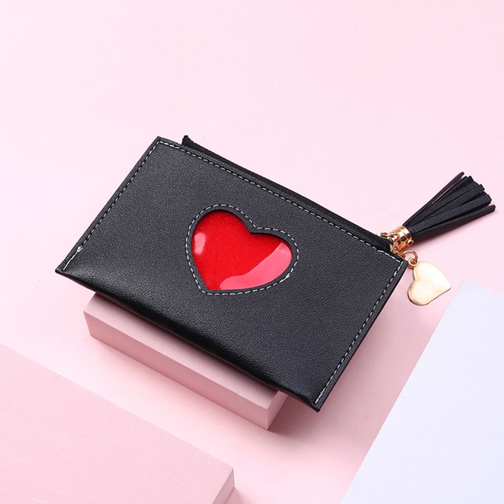 Ví Đựng Thẻ Id Bằng Da Pu Hai Mặt Phối Tua Rua Nhiều Màu Dễ Thương Cho Nữ