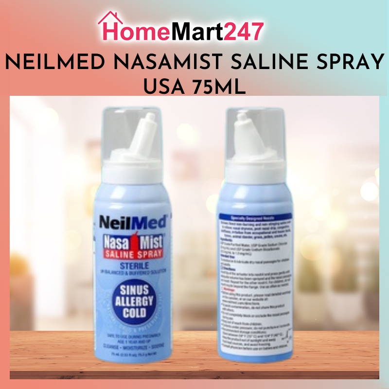 {CHÍNH HÃNG} CHAI XỊT MŨI CHO BÉ NEILMED NASA MIST SALINE SPRAY 75ML TỪ 1 TUỔI - DATE 2026