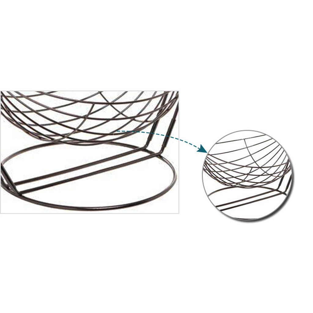 Swinging Metal Fruit Vegetable Bowl Basket 2 Tier Rack Storage Stand Holders