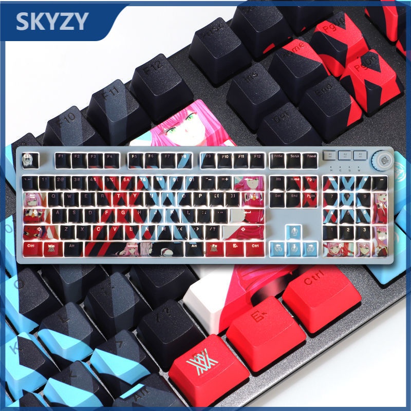 Zero Two Keycap Cherry Profile DARLING trong anime FRANXX Theme PBT Dye thăng hoa keycaps cơ học