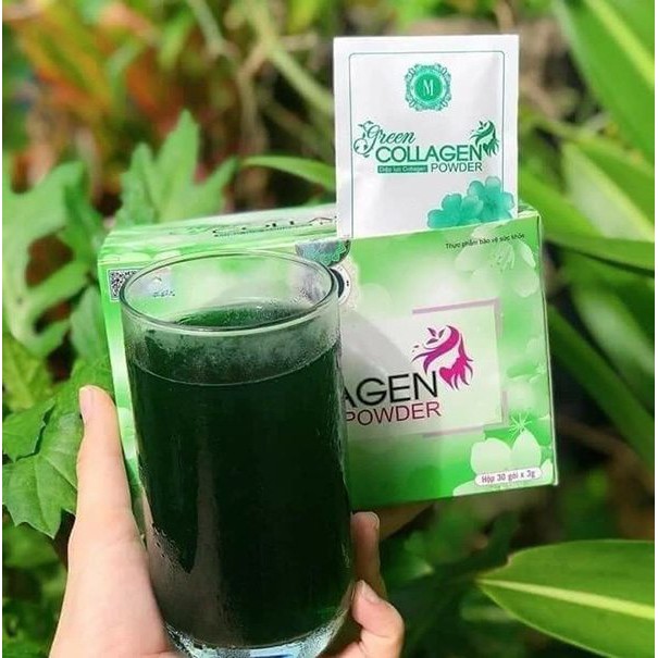 Diệp lục collagen green colagen  hỗ trợ làm đẹp da giảm thâm nám mờ tàn nhang bổ sung vitamin khoáng chất từ rau xanh