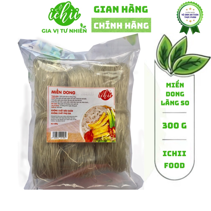 Miến dong làng so ICHII , miến dong ICHII 100% tinh bột củ dong nguyên chất, mềm, dai gói 500g