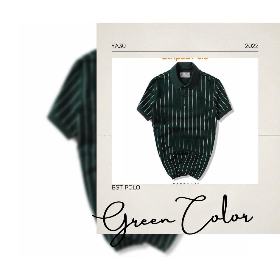 Áo thun polo sang mịn kẻ sọc