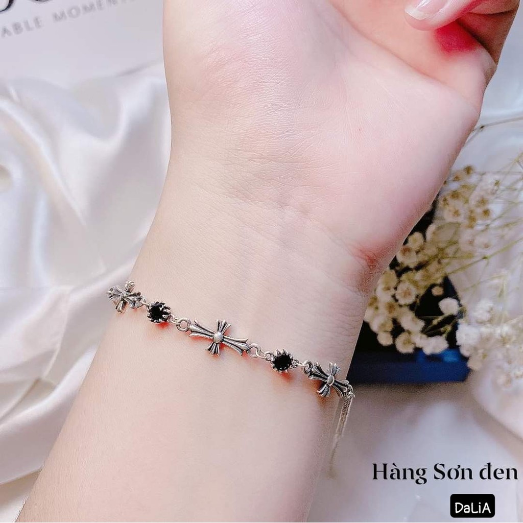 Lắc tay bạc thánh giá chuẩn bạc thật DaLiA Jewelry vòng tay thánh giá lắc tay chữ thập độc đáo