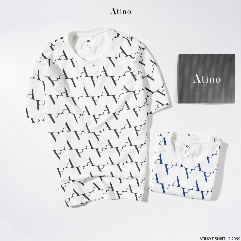 Áo Phông Nam Họa Tiết ATINO vải cá sấu Cotton cao cấp trẻ trung chuẩn form AP2.2999