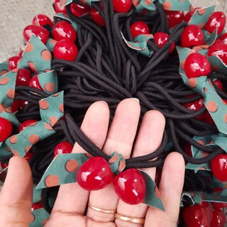 Dây cột tóc cherry đỏ xinh xắn thời trang Hàn Quốc