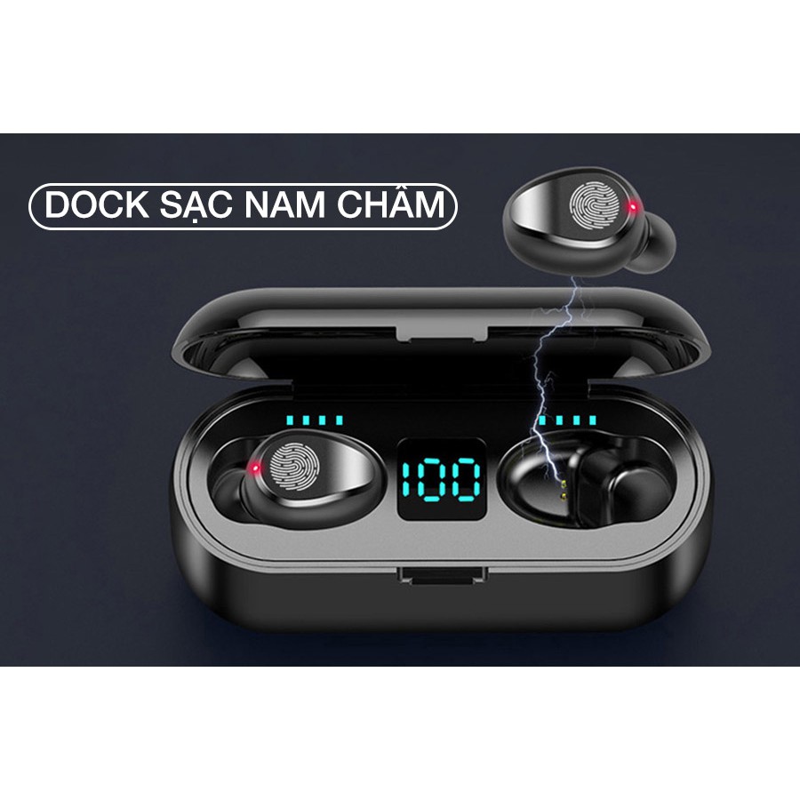 Tai Nghe Bluetooth Amoi F9, Tai Nghe Không Dây AMOI F9 TWS Cảm Ứng Vân Tay, Cách Âm Cực Tốt , Âm Thanh Siêu Hay