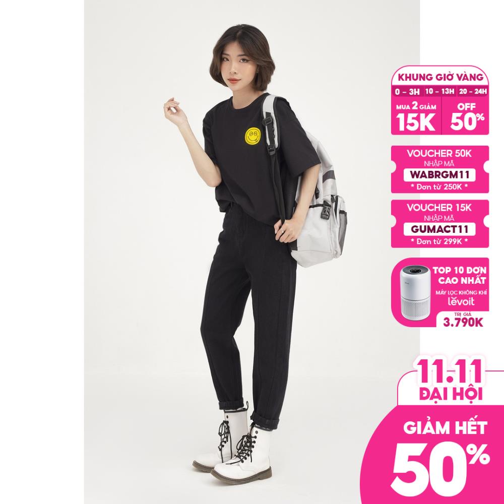 [Mã WABRGB11 giảm 10% đơn từ 250k] Quần jean nữ baggy chạy gân GUMAC phong cách unisex năng động QJB4103