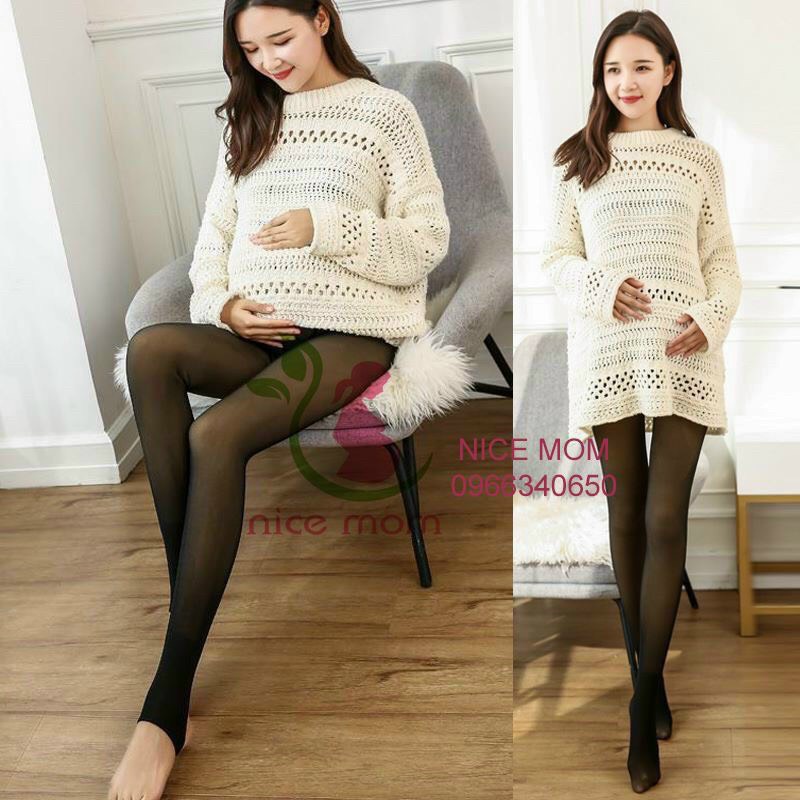 Quần tất bầu 3D đẹp giá rẻ có chun chỉnh bụng cho mẹ bầu sành điệu trong mùa đông
