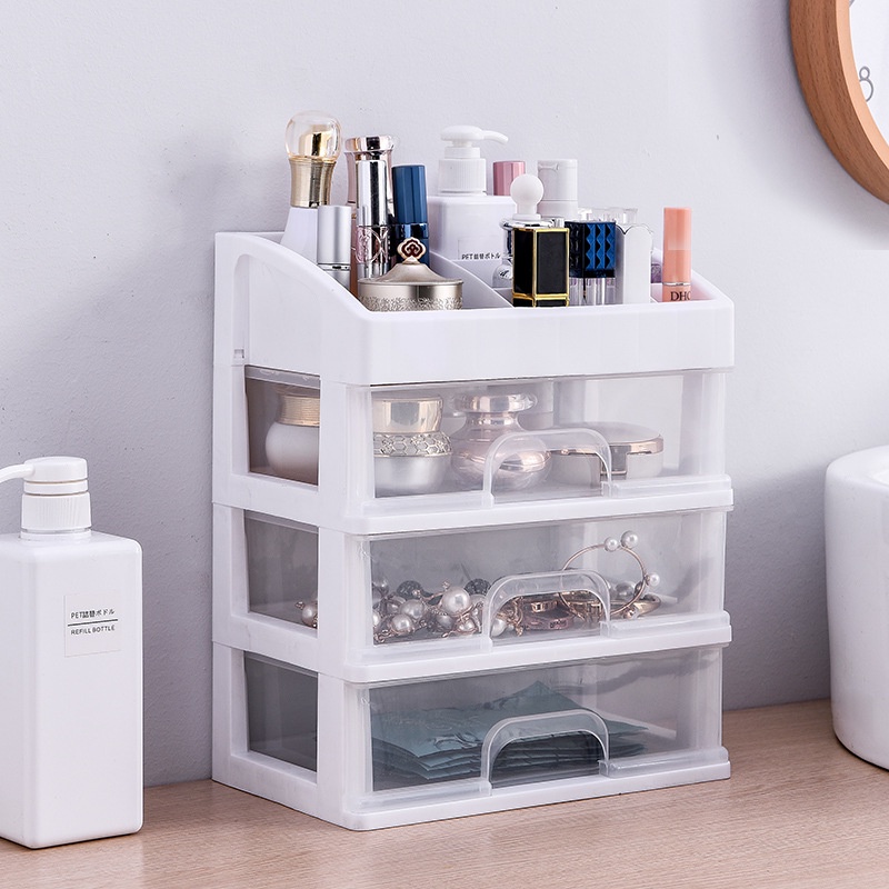 Kệ mỹ phẩm đựng đồ makeup, trang sức trong suốt nhiều tầng