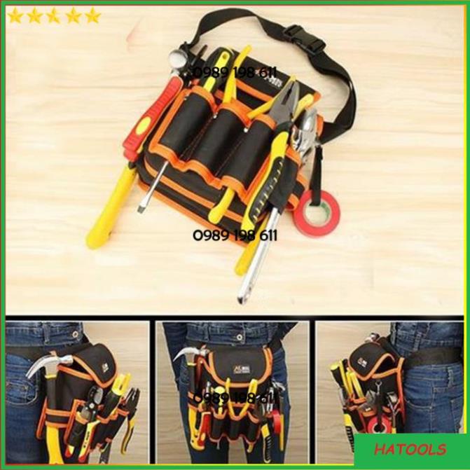 Túi đựng đồ nghề dụng cụ sửa chữa điện đeo hông 7 ngăn cao cấp QE057