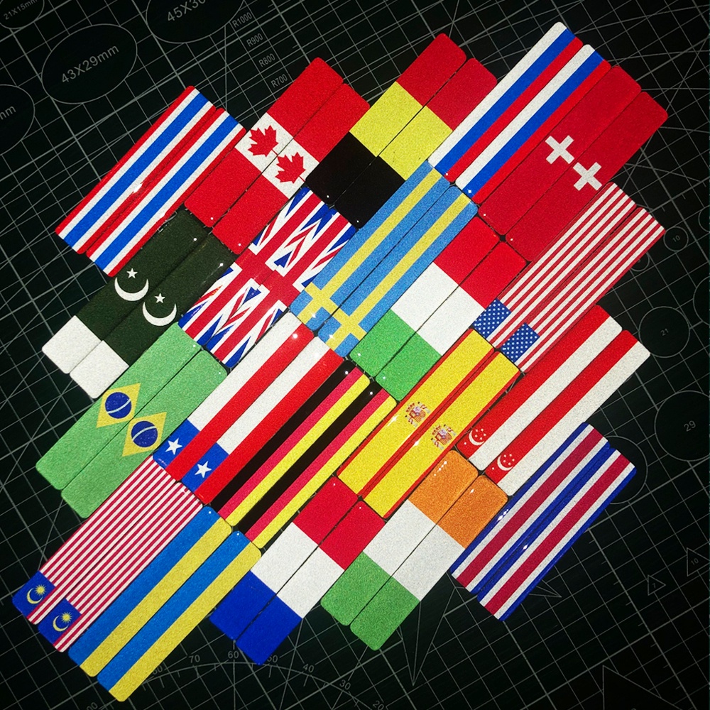 Nhãn Dán Trang Trí Xe Hơi/Xe Máy Phản Quang 3D Hình Lá Cờ Nước Ý/Bia Brazil/Ukin