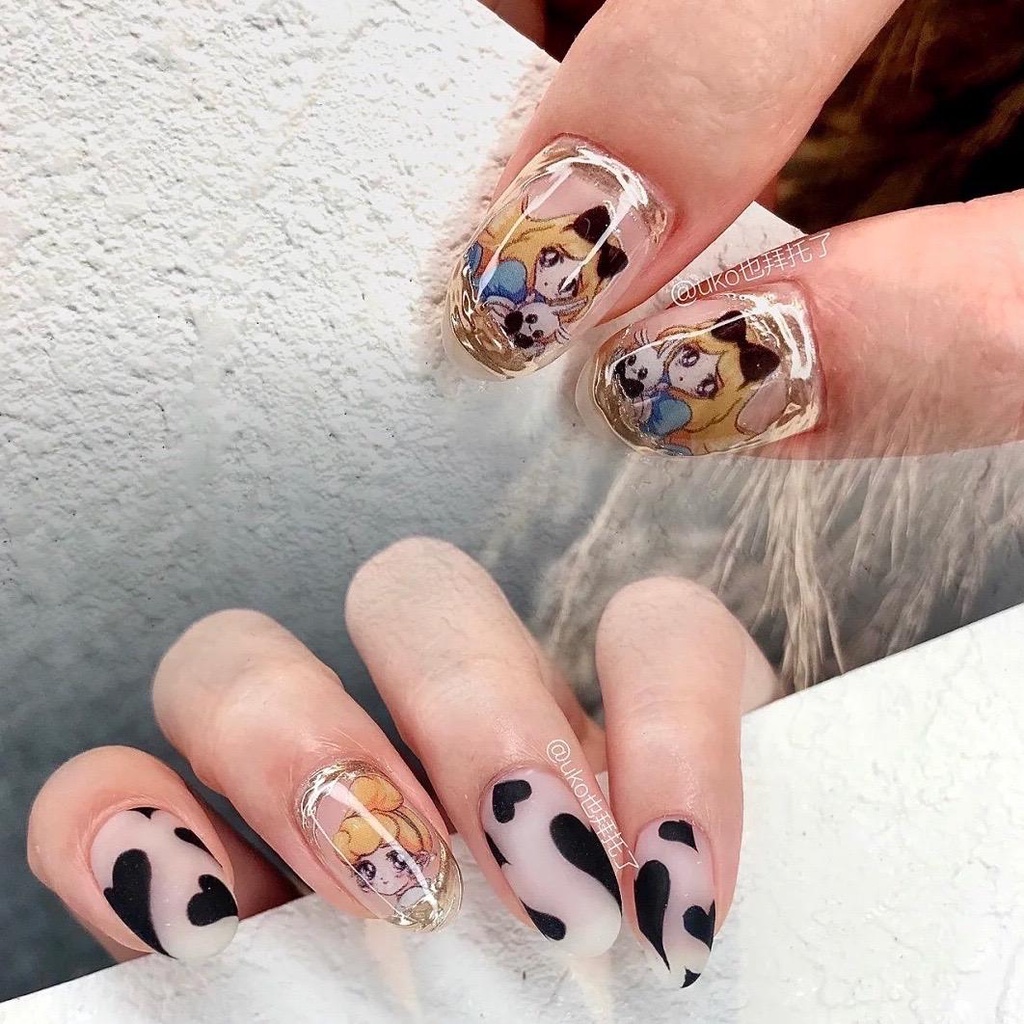 Nhãn Dán Trang Trí Móng Tay Nghệ Thuật Họa Tiết Công Chúa Hoạt Hình 3D DIY Cho Nữ