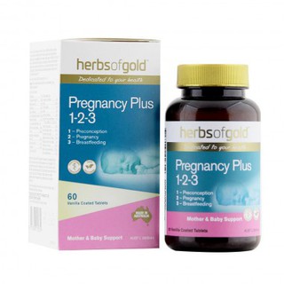 Herbs Of Gold Pregnancy Plus 1-2-3 - Viên uống hỗ trợ bổ sung vitamin, khoáng chất cho phụ nữ mang thai và cho con bú