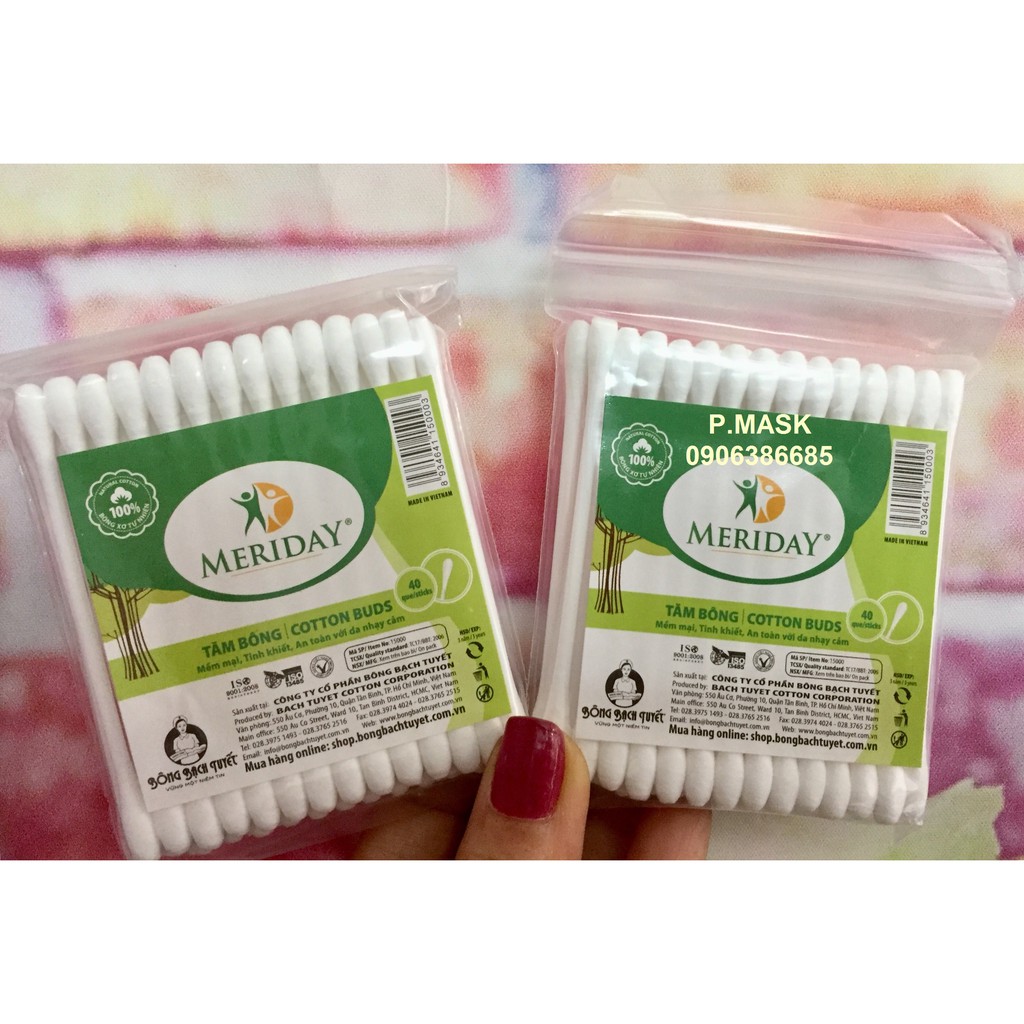 Tăm Bông Người Lớn COTTON BUDS gói 42 que chính hãng Bông Bạch Tuyết mẫu mới nhất