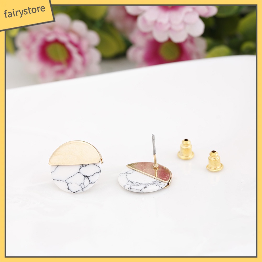 Khuyên tai bản tròn gắn đa thời trang cho nữ