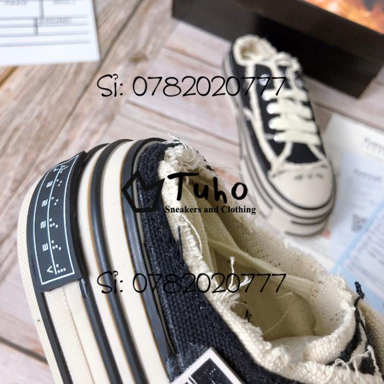 Sục Xvessel Đế Gỗ TUHO, Giày Sneaker Đạp Gót Cv Rách Đế Gỗ Siêu Cấp Full Size (36-43)