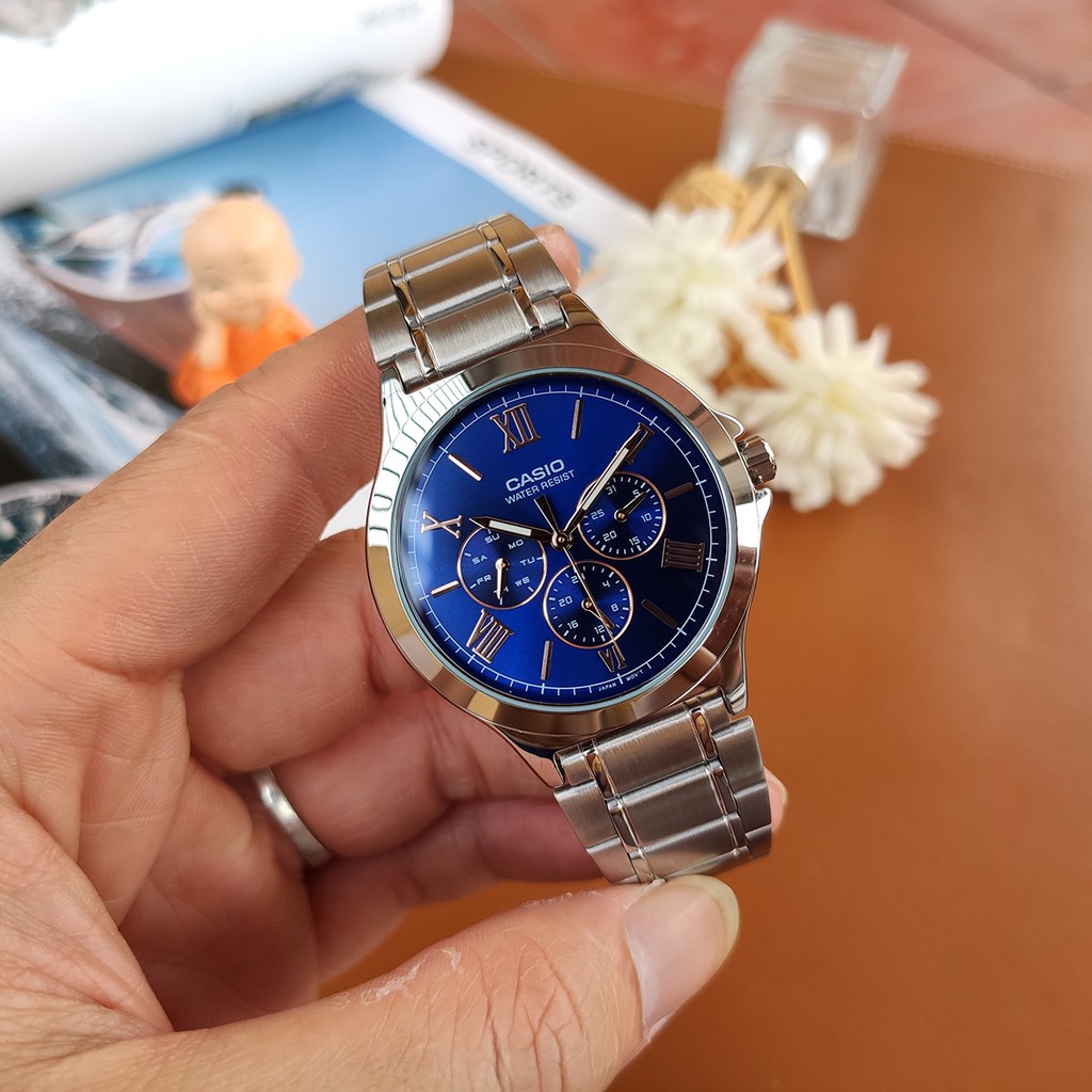 Đồng hồ nam Casio MTP-V300D-2A 💖𝐅𝐑𝐄𝐄𝐒𝐇𝐈𝐏💖 Đồng hồ CASIO MTP-V300D-2AUDF Chính hãng mặt xanh dây thép | BigBuy360 - bigbuy360.vn