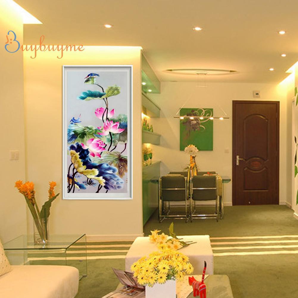 Bộ tranh đính đá 5D tự làm hình hoa sen đẹp mắt | BigBuy360 - bigbuy360.vn