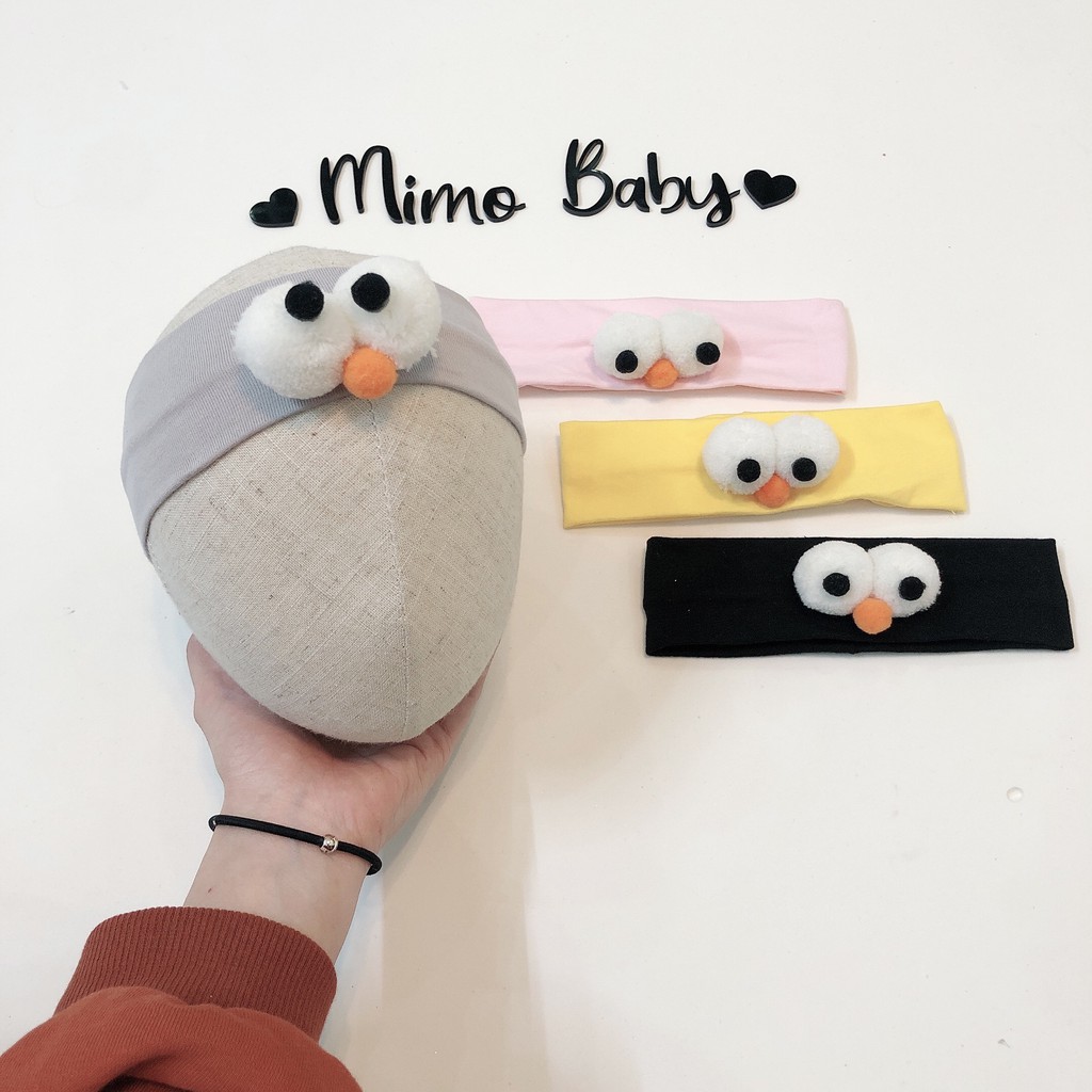 Băng đô vải họa tiết mắt chim dễ thương cho bé BD57 Mimo Baby