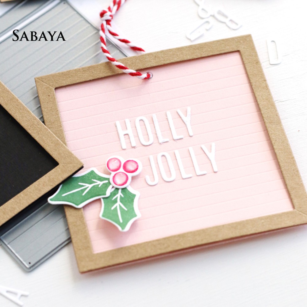 Set khuôn cắt giấy làm từ kim loại hình bảng chữ cái trang trí scrapbook chất liệu thép carbon