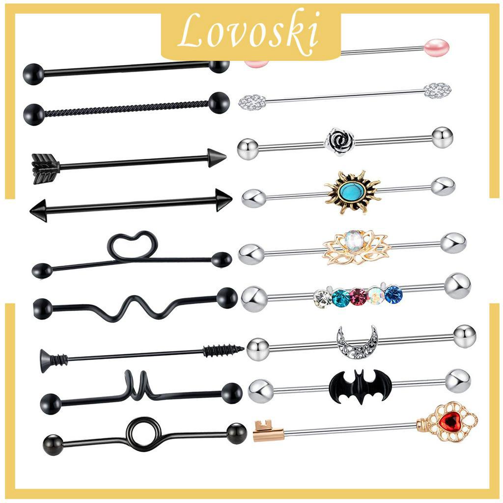 Set 18 Khuyên Tai Bằng Thép Không Gỉ 14g 38mm 1 1 / 2 &quot;Inch