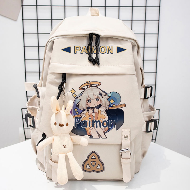 Ba Lô Đi Học / Du Lịch Cỡ Lớn Siêu Nhẹ Chống Thấm Nước Họa Tiết Anime Klee Xiao Keqing Hutao Genshin Va Chạm Kazuha