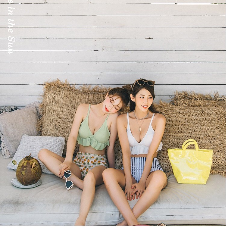 bộ bikini đồ bơi nữ áo 2 dây quần cạp cao sexy | BigBuy360 - bigbuy360.vn